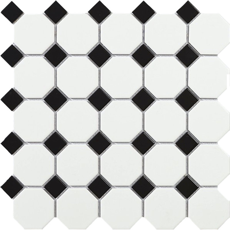 Thomas Avenue Ceramics 12"x12" Octagon and Dot Porcelain Mosaic Tile & Reviews Wayfair